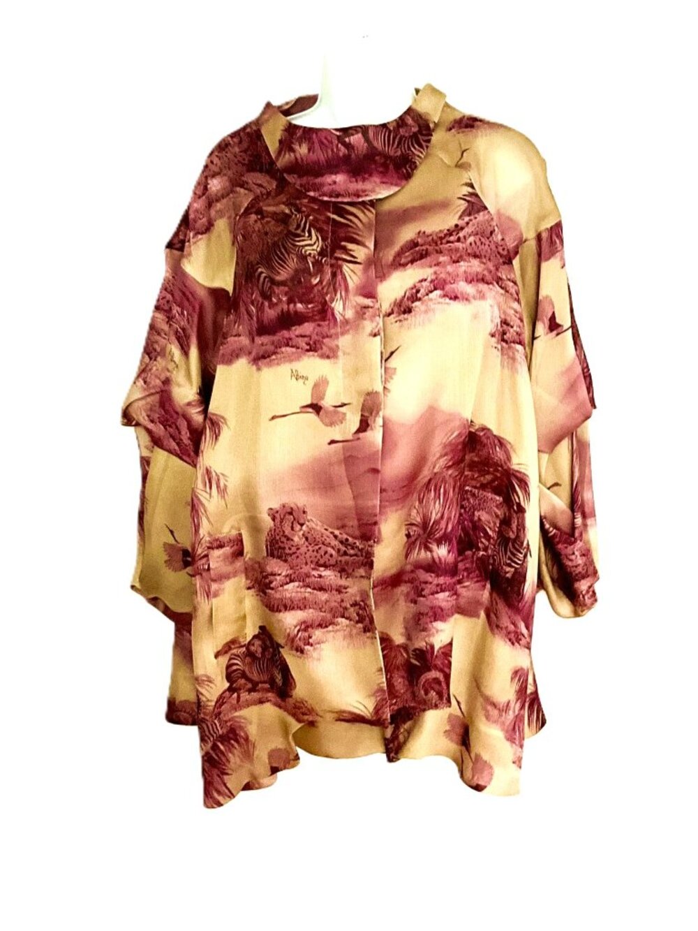Albino Jacket 100% Silk Made in Italy Size IT 40
